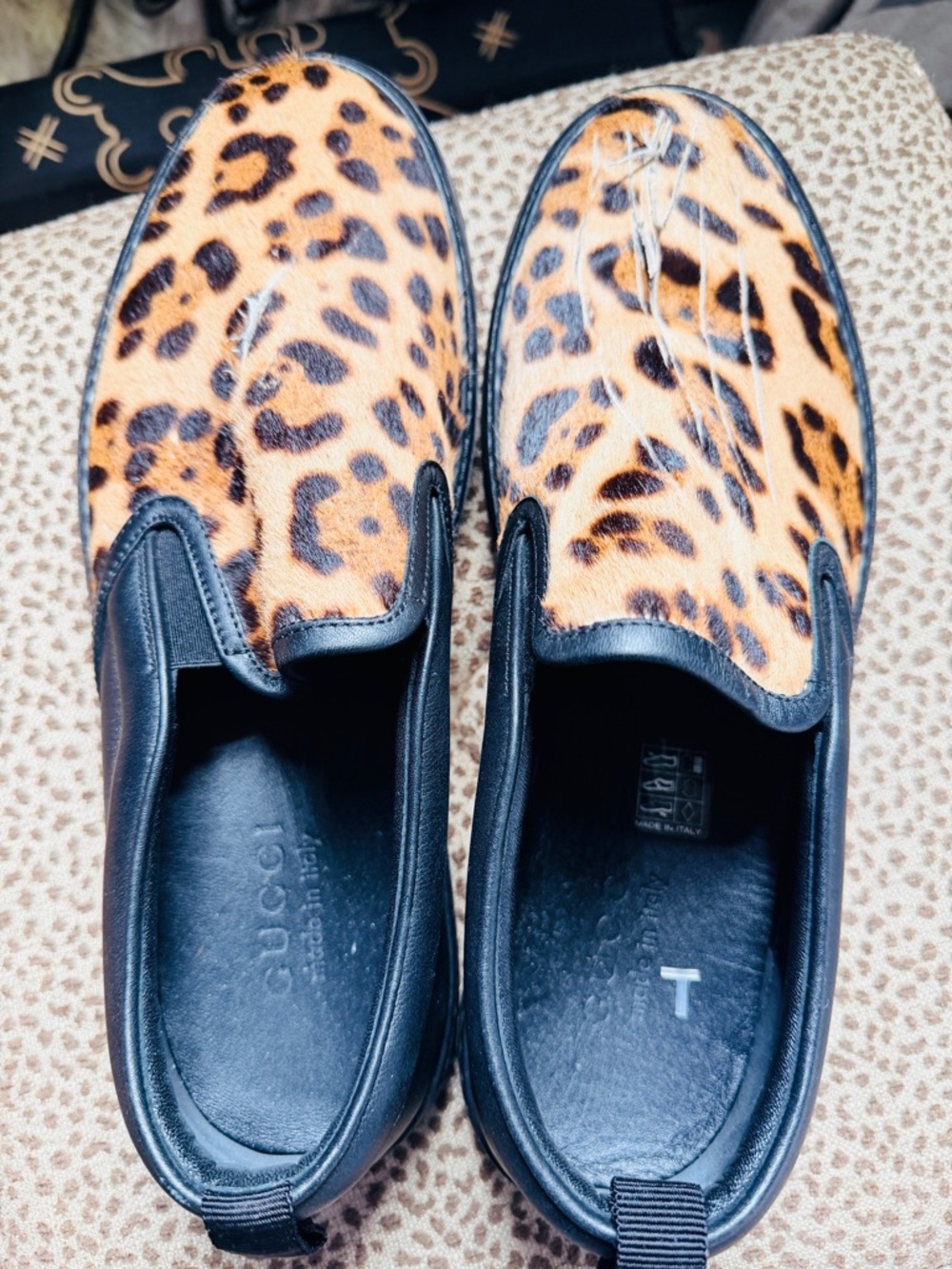 Gucci Project piece! Gucci Leopard Print Pony Hair Slip-On Loafers - Picture 4 of 4